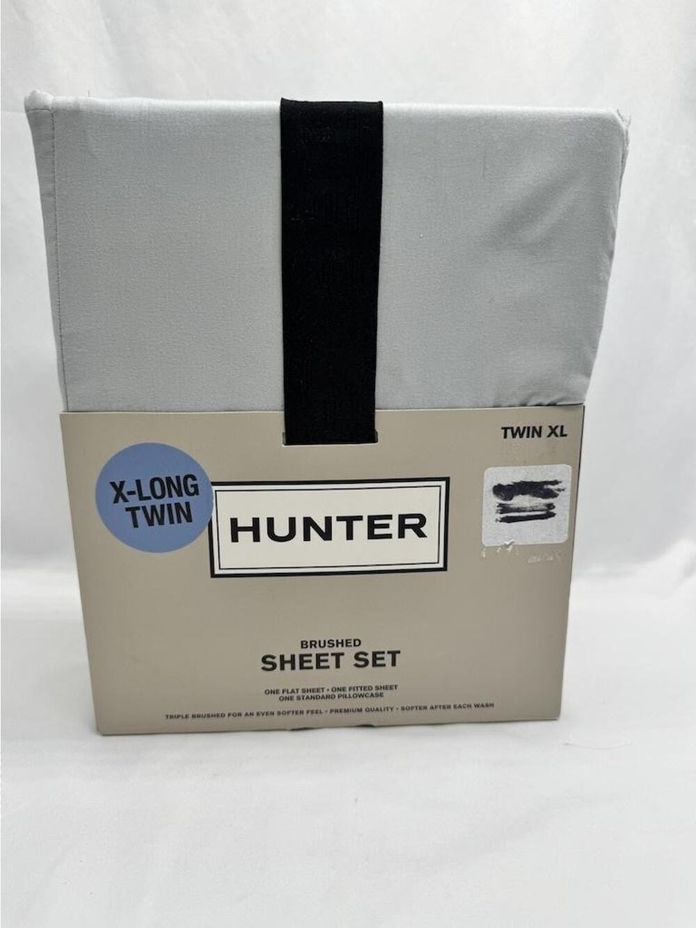 Hunter Brushed Sheet Set Twin XL X Long Twin Gray Solid Modern Dorm Bedding
